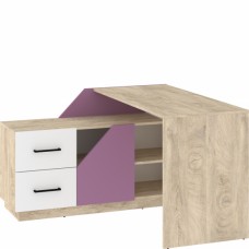 Rakstāmgalds PAX 120L 1D2S, Ozols/Balts/Lavanda